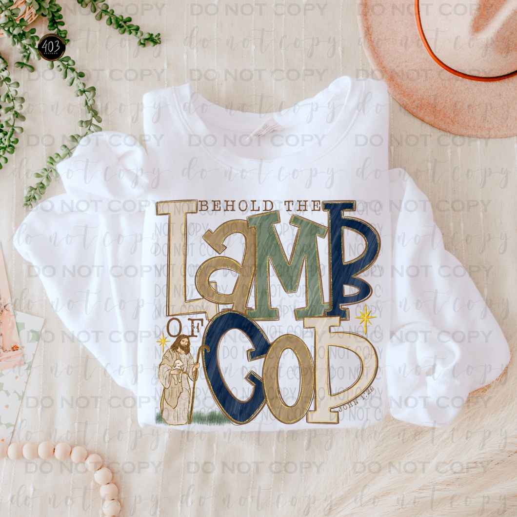 Behold The Lamb Of God DTF Transfer