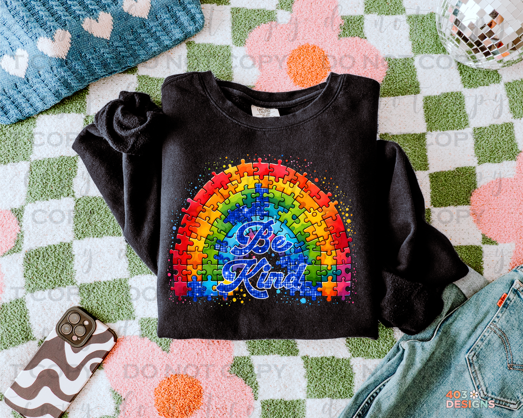 Be Kind Autism Awareness DTF Transfer