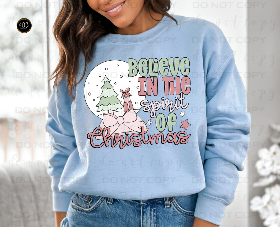 Believe In The Spirit Of Christmas DTF Transfer