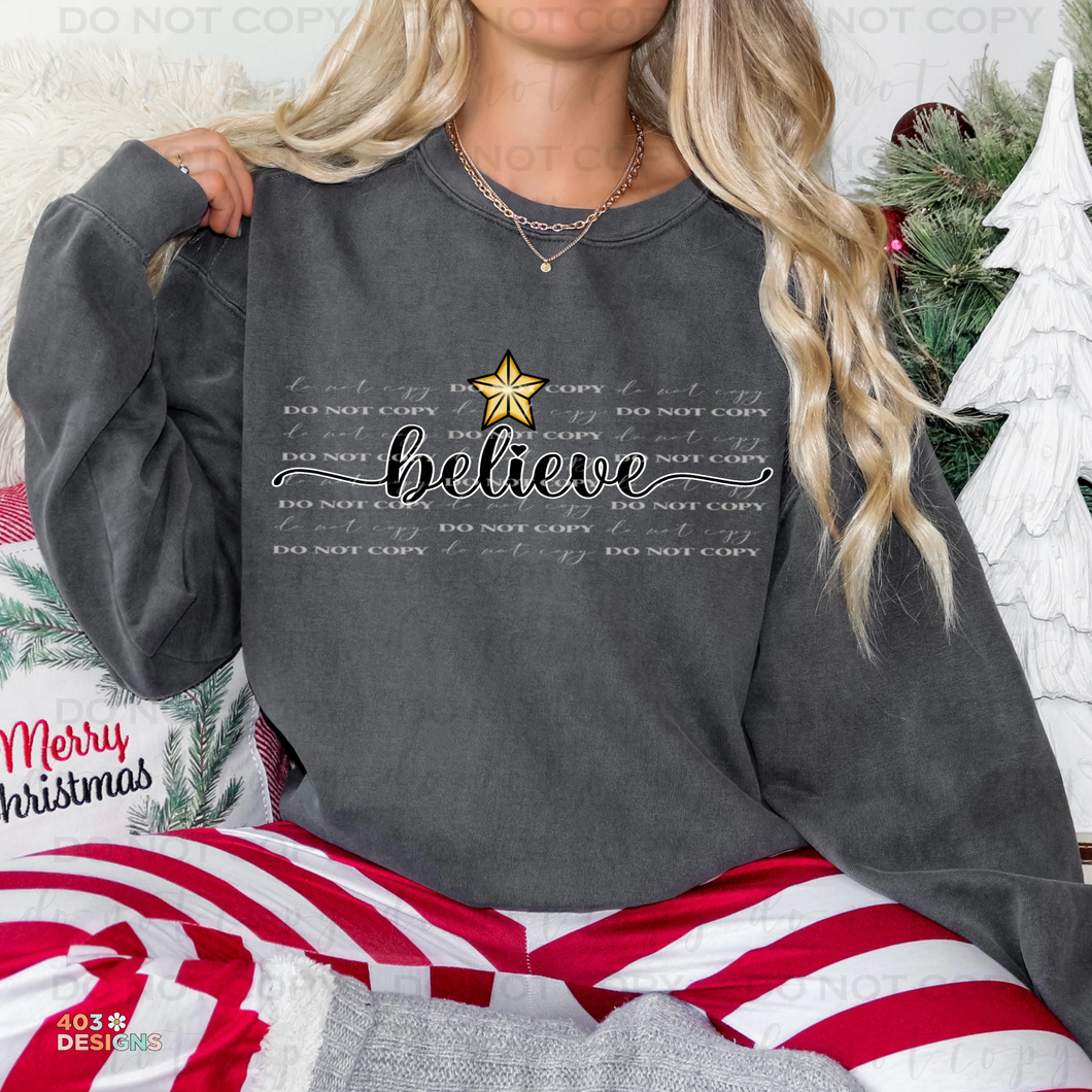 Believe Star DTF Transfer