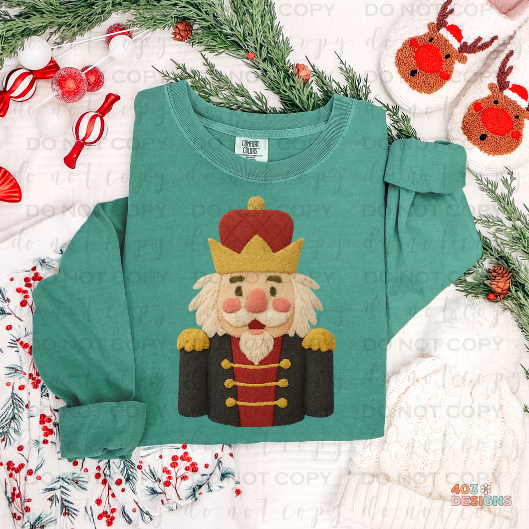 Black & Red Nutcracker Faux Yarn DTF Transfer