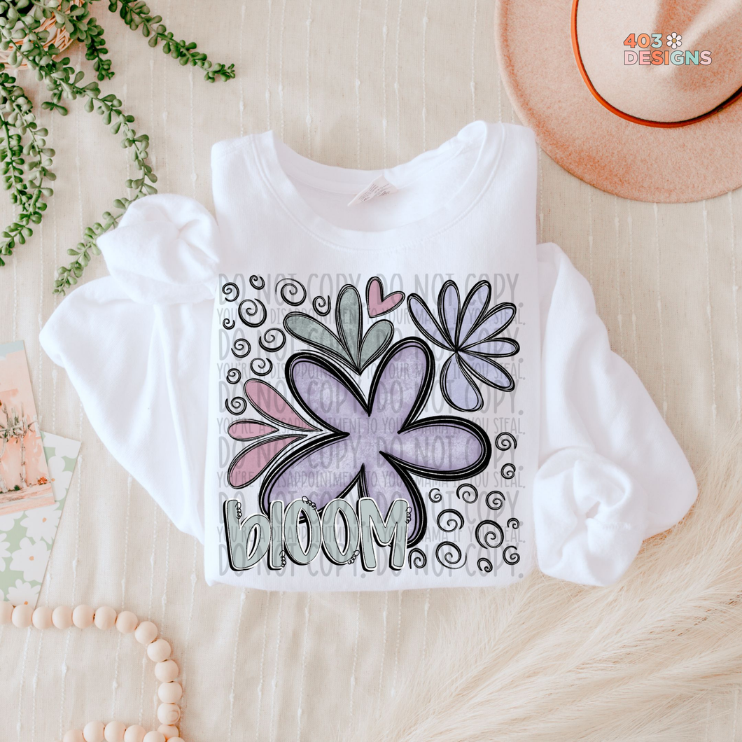 Bloom Doodle DTF Transfer