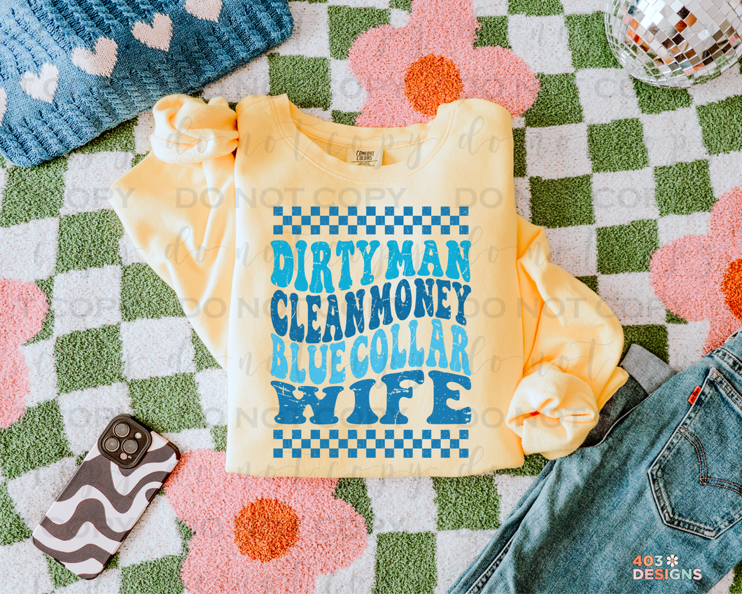 Blue Collar Wife DTF Transfer