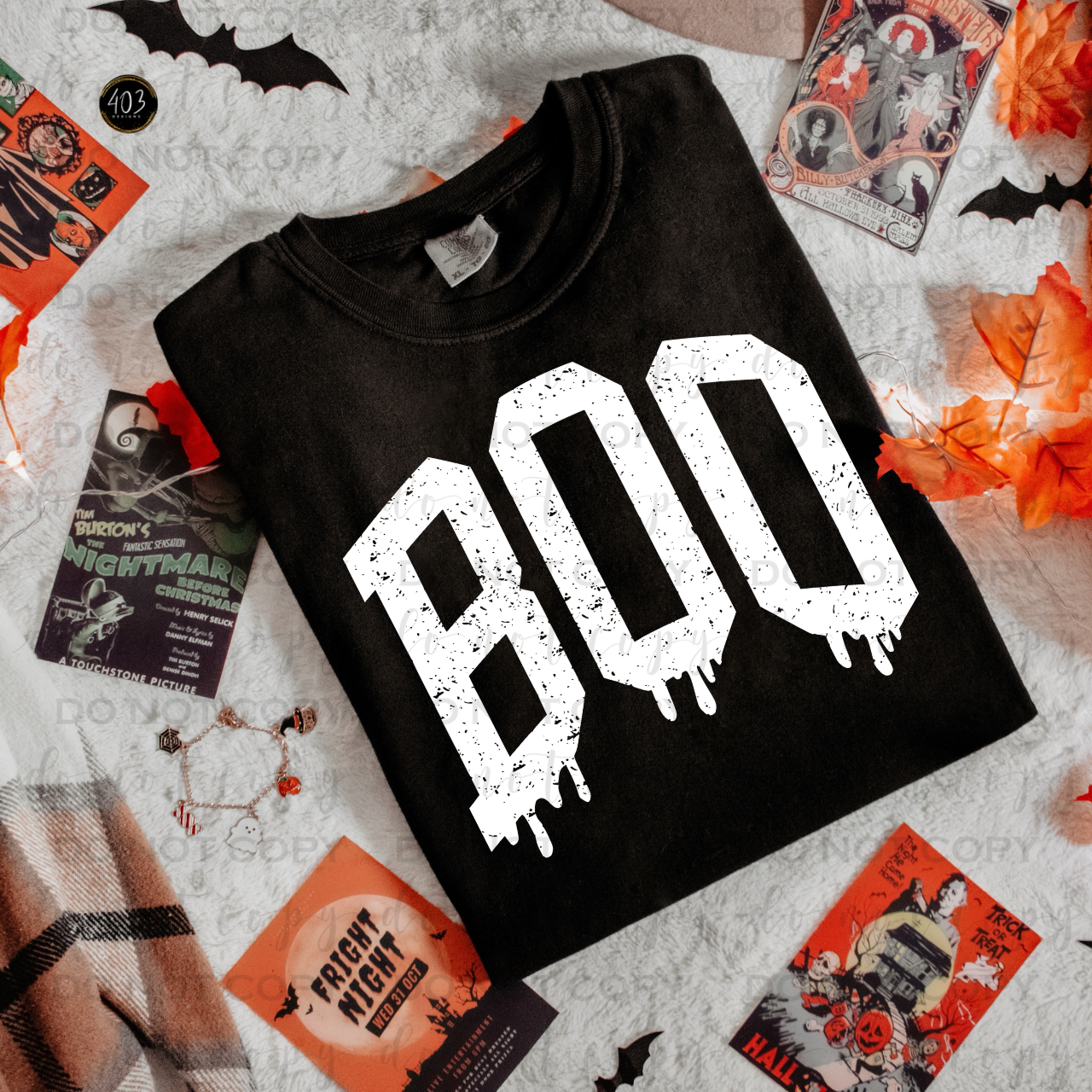 Distressed Boo Glow Puff Screen Print Transfer – 403Designs
