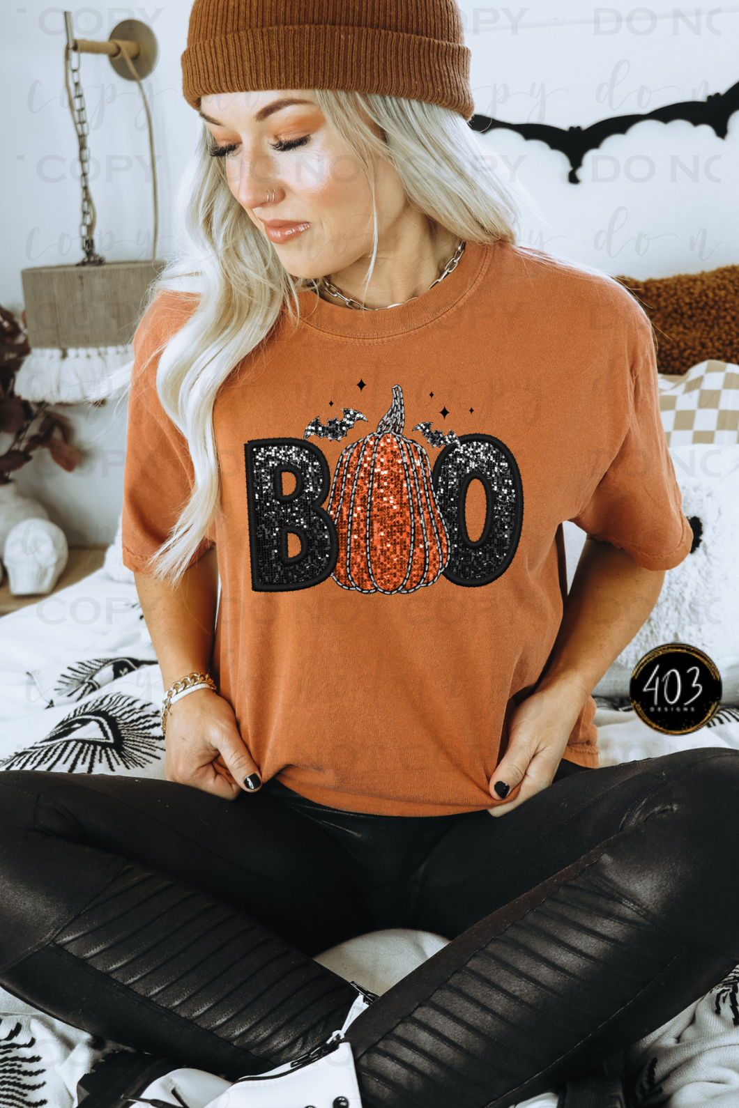 Boo Faux Sequin DTF Transfer