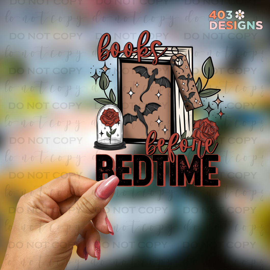 Books Before Bedtime UV Sticker