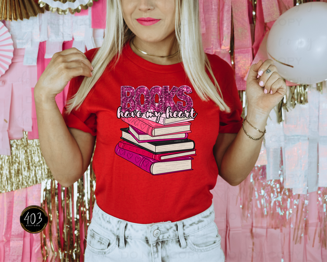 Books Have My Heart 10 Pack DTF Transfer