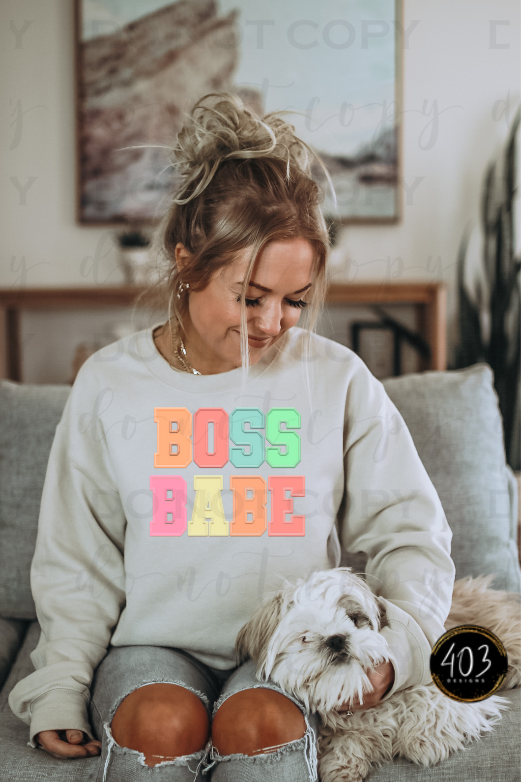 Boss Babe Faux Embroidery DTF Transfer