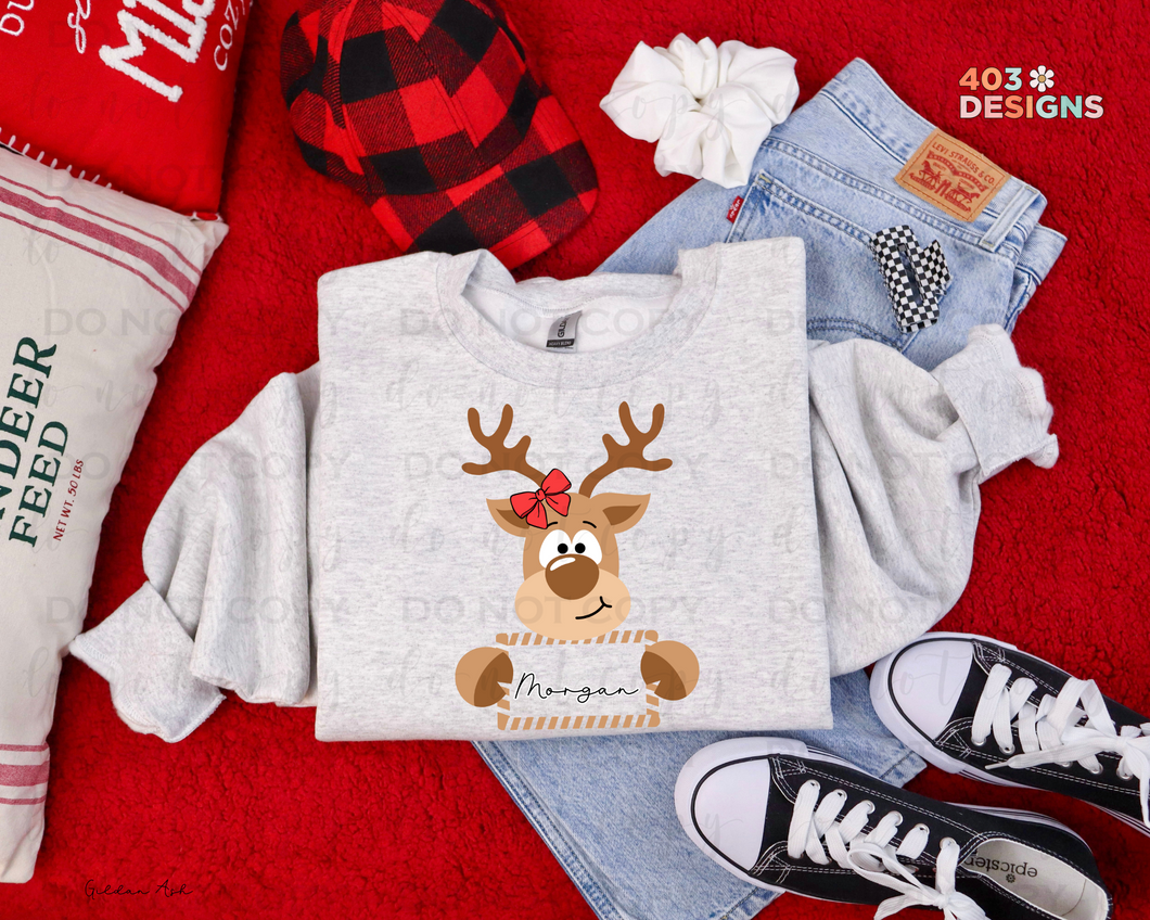 Personalized Reindeer DTF Transfer