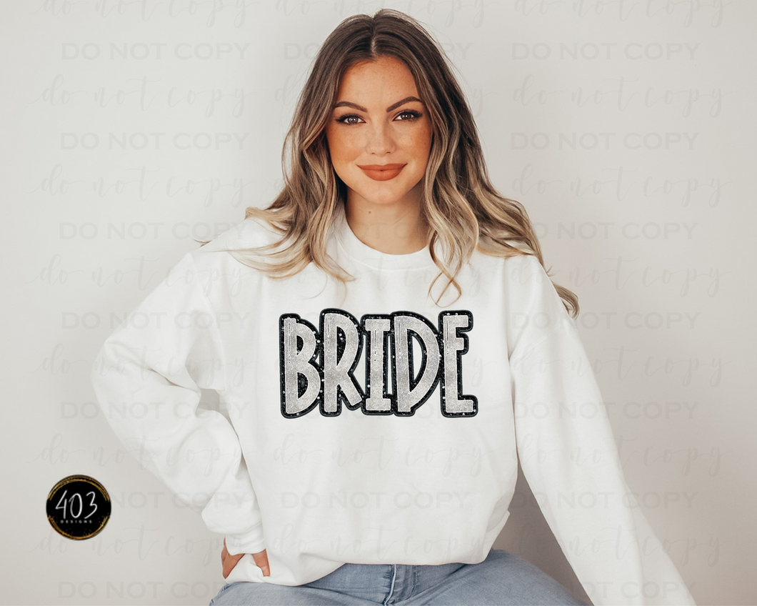 Bride Faux Sequin DTF Transfer