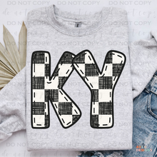 Load image into Gallery viewer, Bubble Stitched Checkered State DTF Transfer
