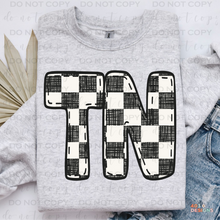 Load image into Gallery viewer, Bubble Stitched Checkered State DTF Transfer
