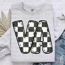 Load image into Gallery viewer, Bubble Stitched Checkered State DTF Transfer
