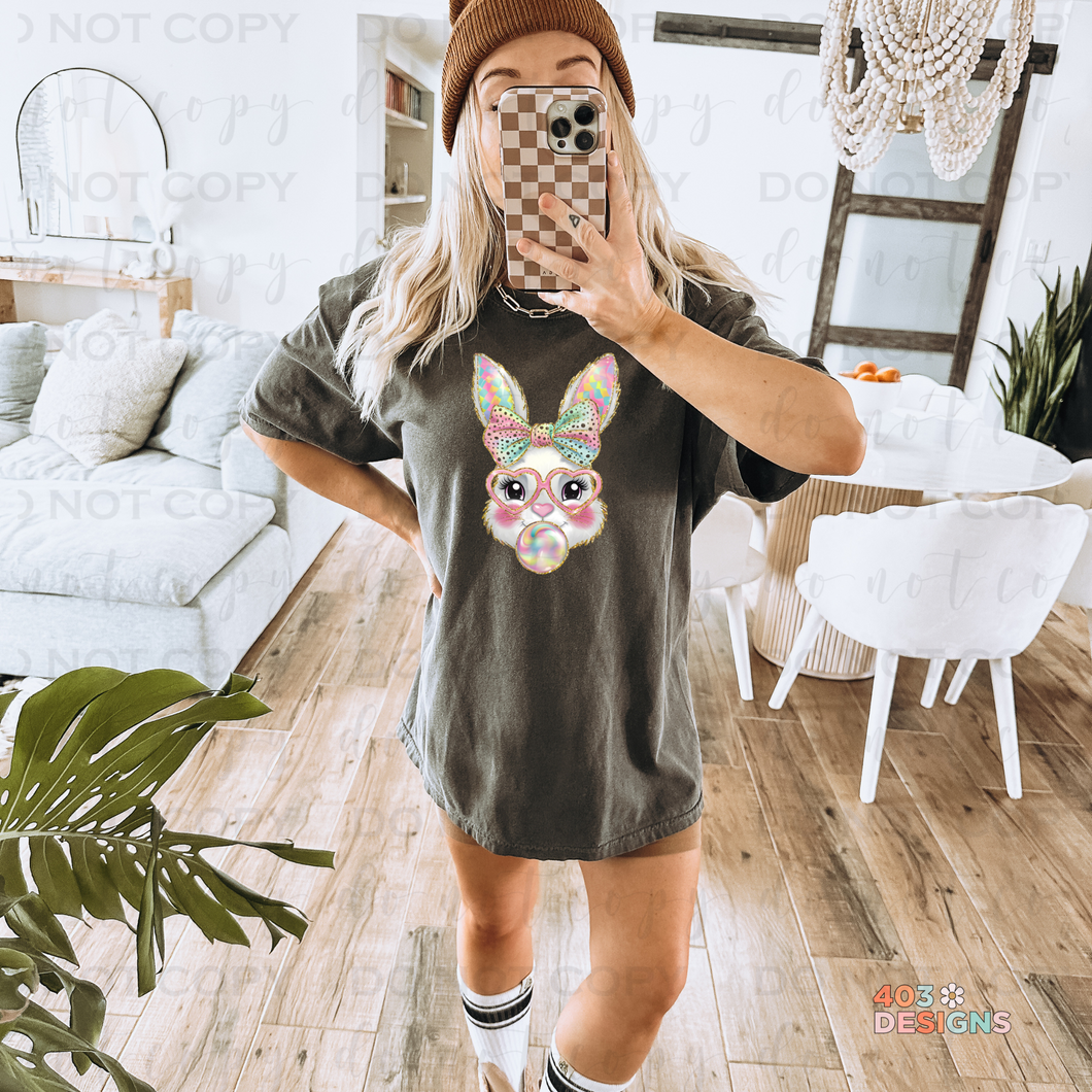Bunny Faux Glitter DTF Transfer