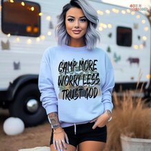 Load image into Gallery viewer, Camping More Worry Less Trust God DTF Transfer
