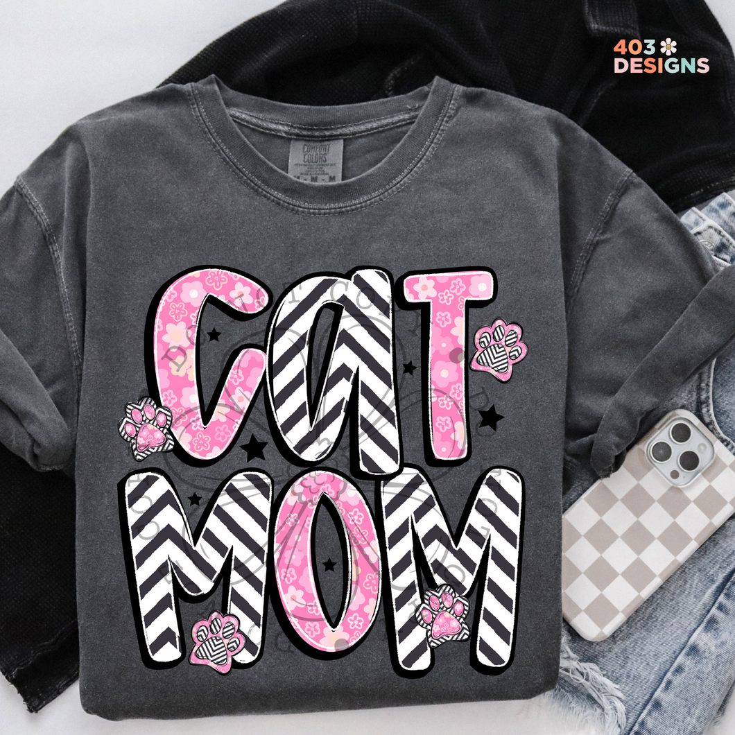 Cat Mom DTF Transfer