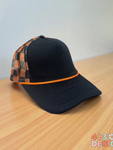 Load image into Gallery viewer, Black &amp; Orange Checkered Blank Foam Hat
