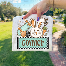 Load image into Gallery viewer, Checkered Easter Name Plate Personalized DTF Transfer
