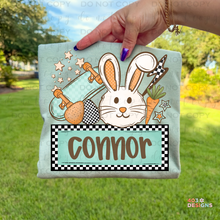 Load image into Gallery viewer, Checkered Easter Name Plate Personalized DTF Transfer
