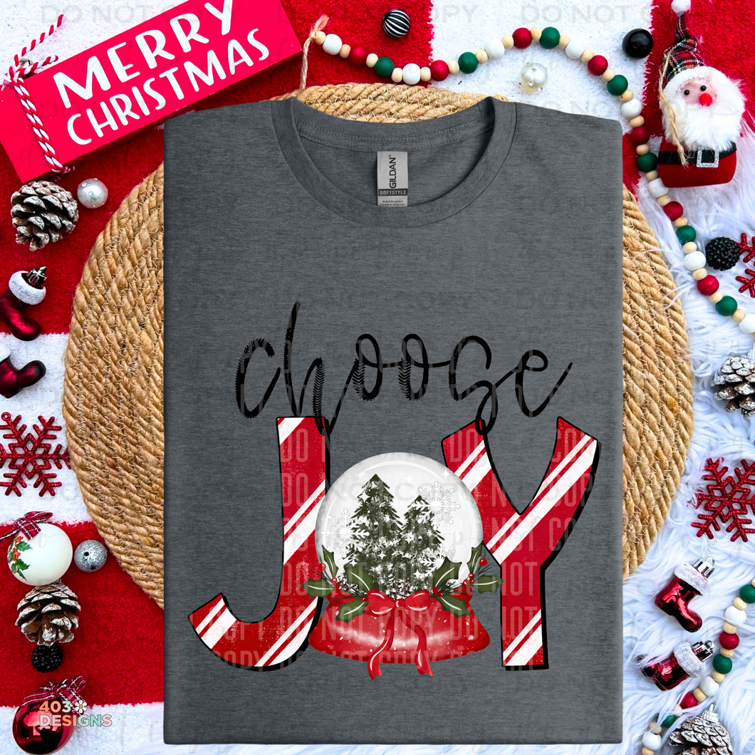 Choose Joy Snow Globe DTF Transfer