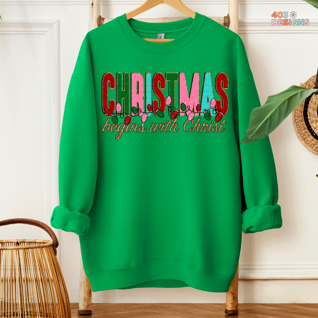 Christmas Begins With Christ DTF Transfer