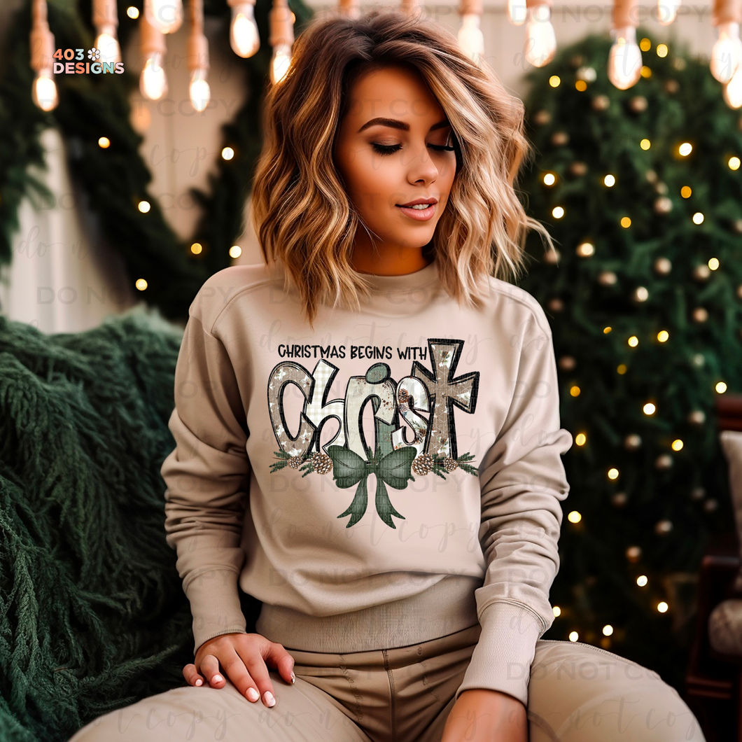 Christmas Begins With Christ DTF Transfer