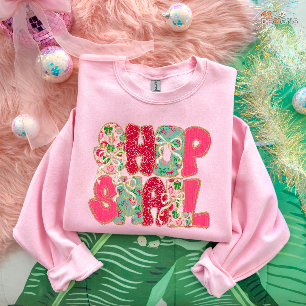 Christmas Bow Lace Shop Small DTF Transfer