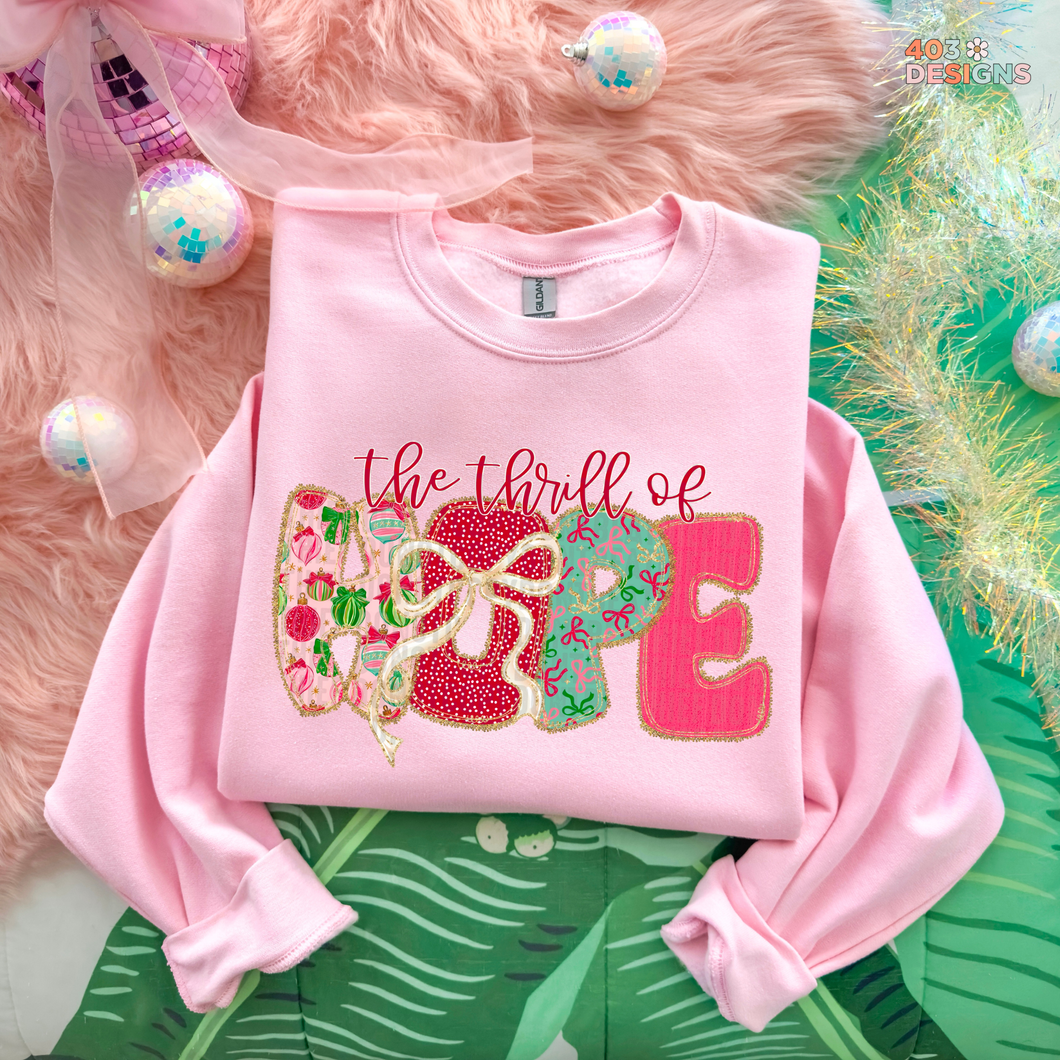 Christmas Bow Lace Thrill Of Hope DTF Transfer