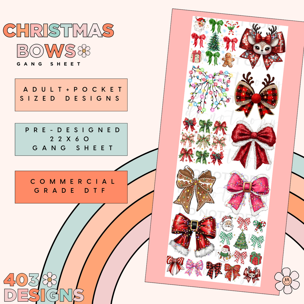 Christmas Bows Pre-Made Gang Sheet