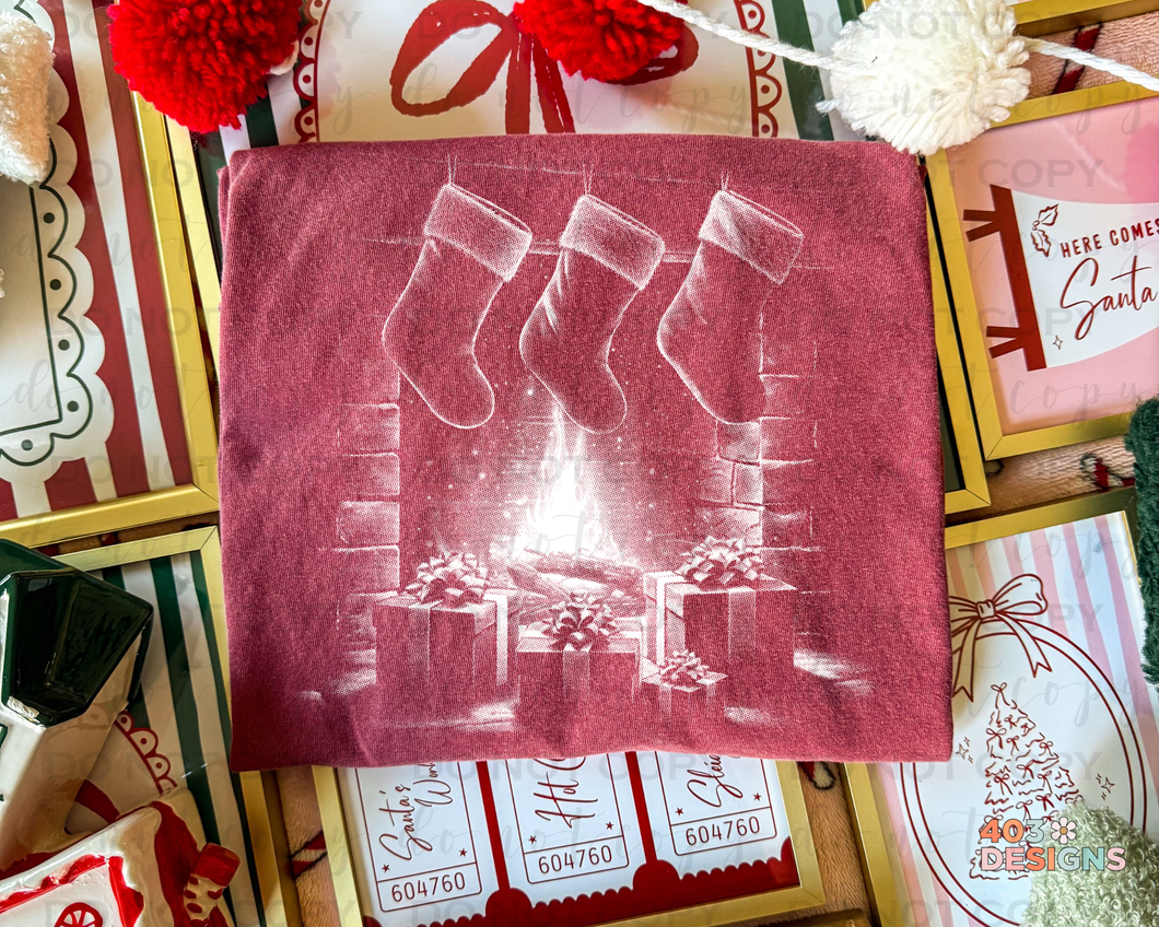 Christmas Fireplace DTF Transfer