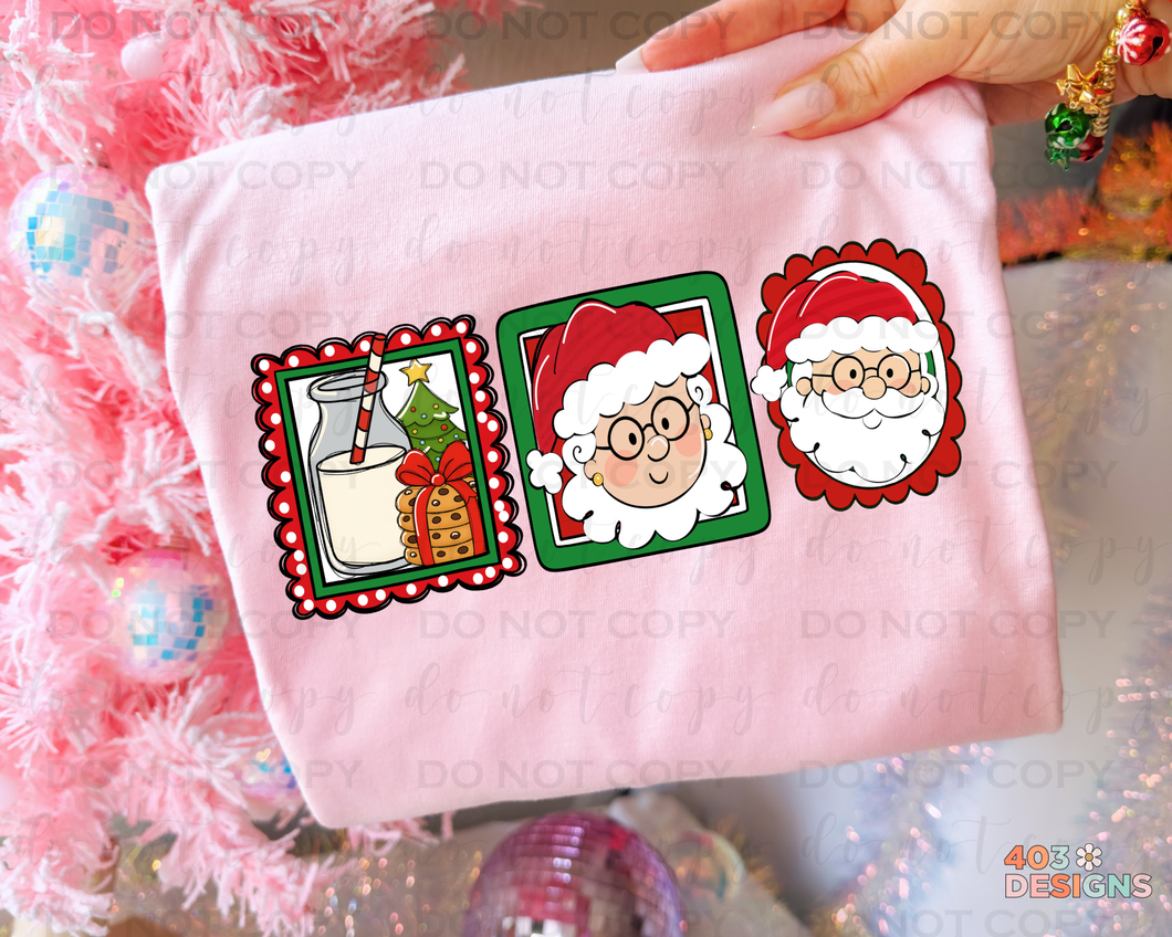 Christmas Frames Santa DTF Transfer