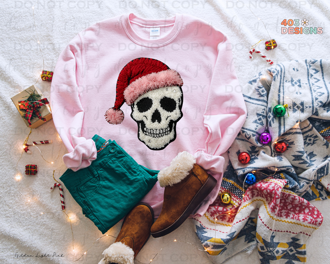 Christmas Skeleton Faux Yarn DTF Transfer