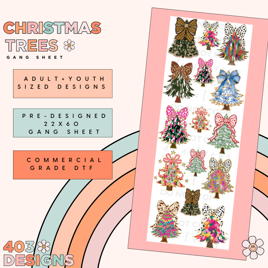 Christmas Trees Pre-Made Gang Sheet