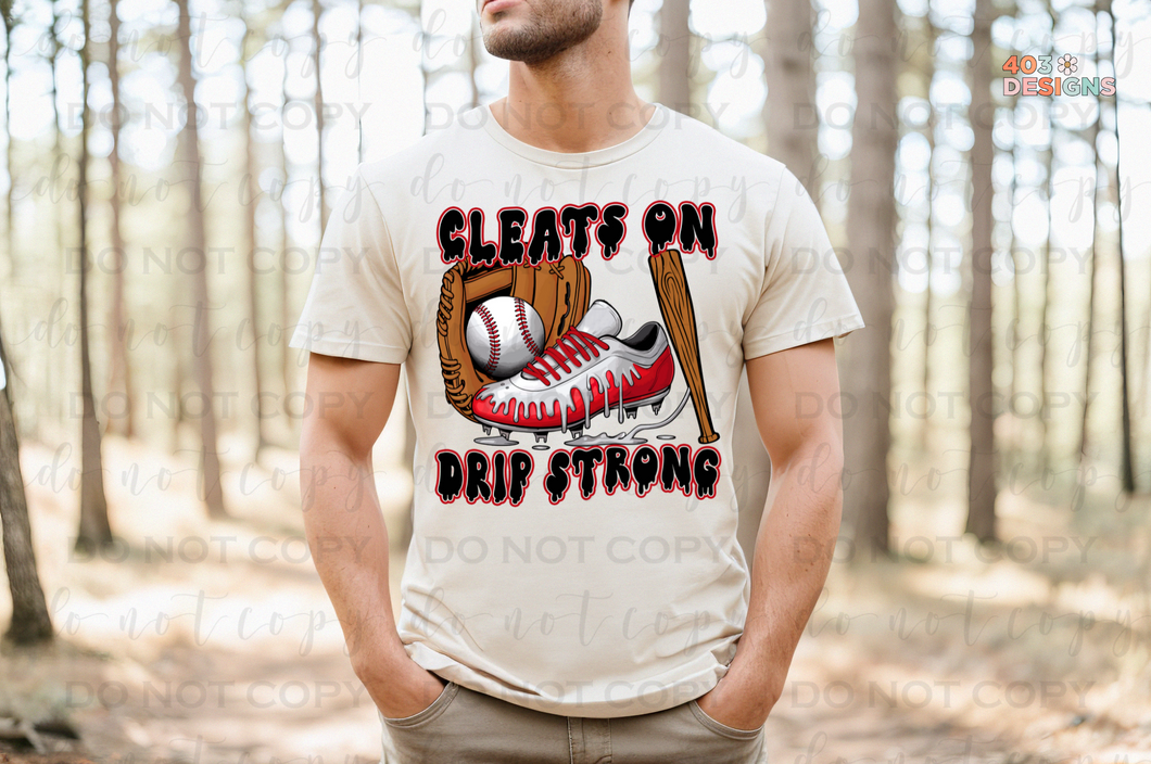 Cleats Drip Baseball DTF Transfer