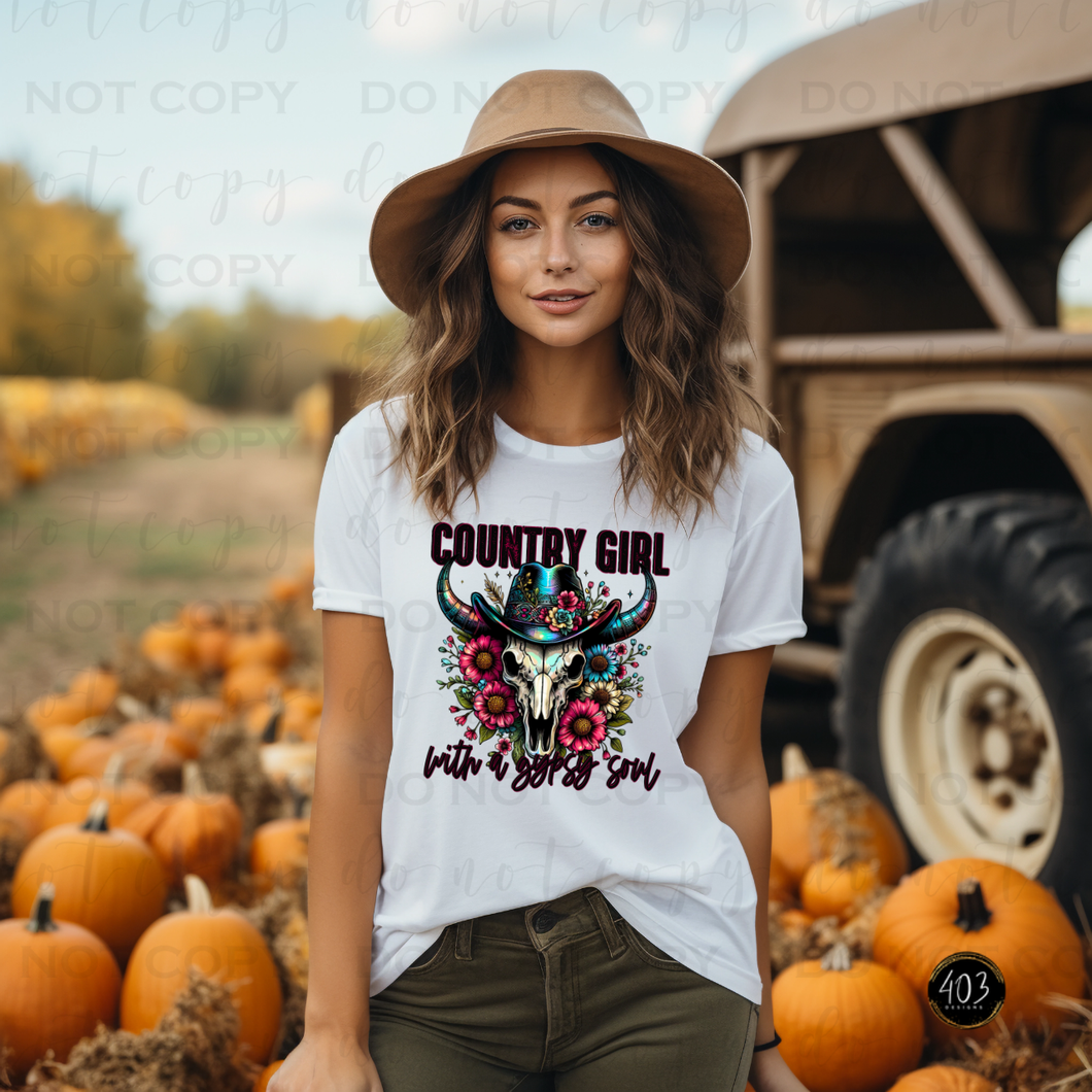 Country Girl With A Gypsy Soul DTF Transfer