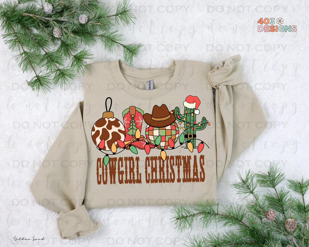 Cowgirl Christmas DTF Transfer