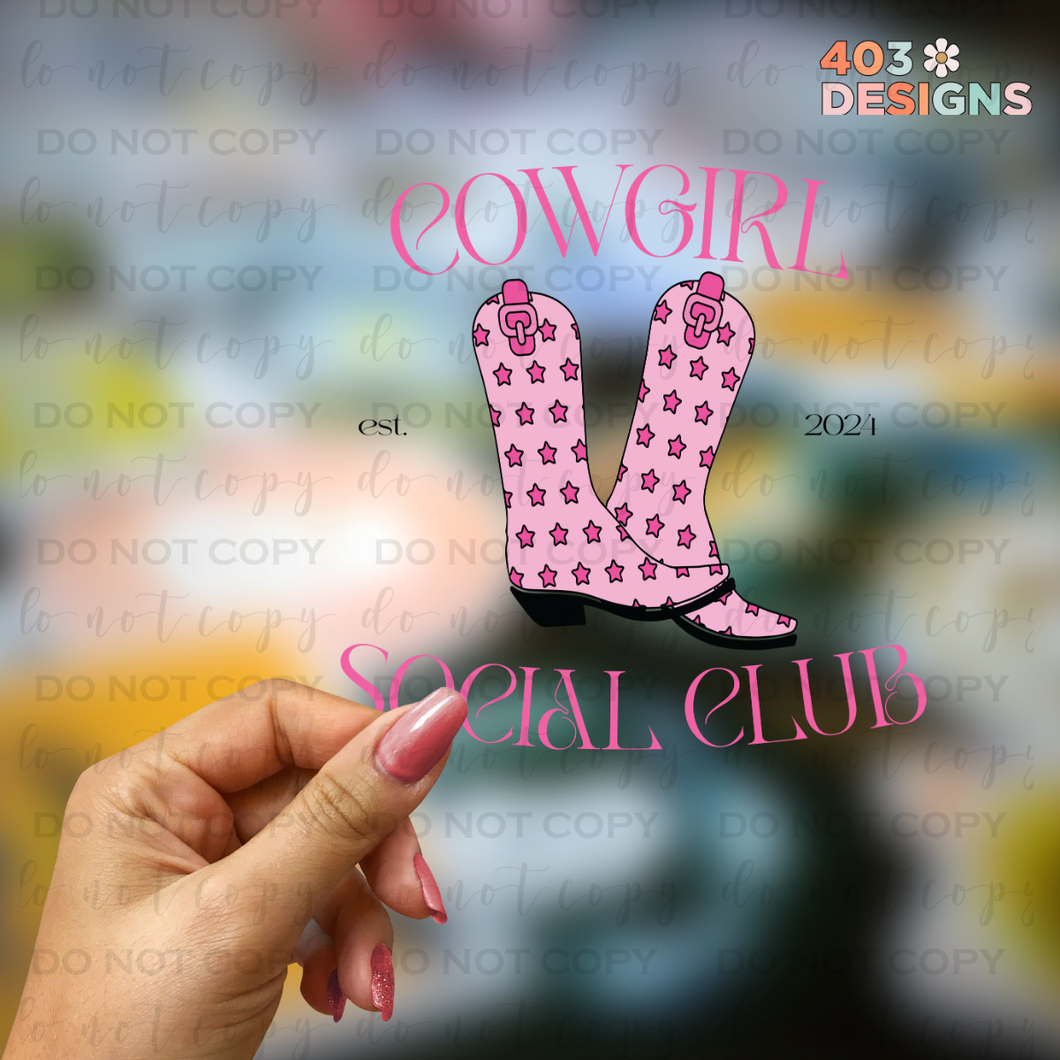 Cowgirl Social Club UV Sticker