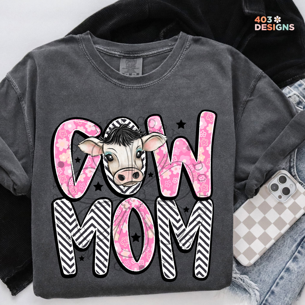 Cow Mom DTF Transfer
