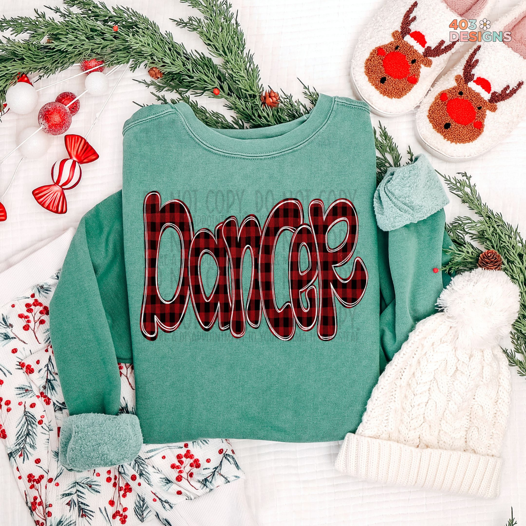 Dancer Funky Doodle Buffalo Check DTF Transfer