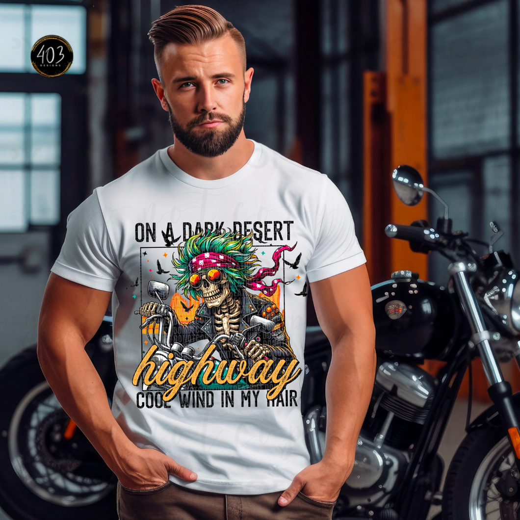 Dark Desert Highway DTF Transfer