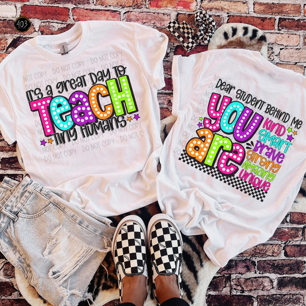 Dear Student Neon DTF Transfer