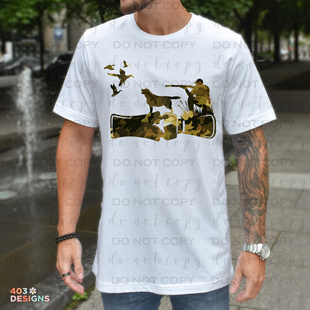 Duck Hunter Duck Call Camo DTF Transfer
