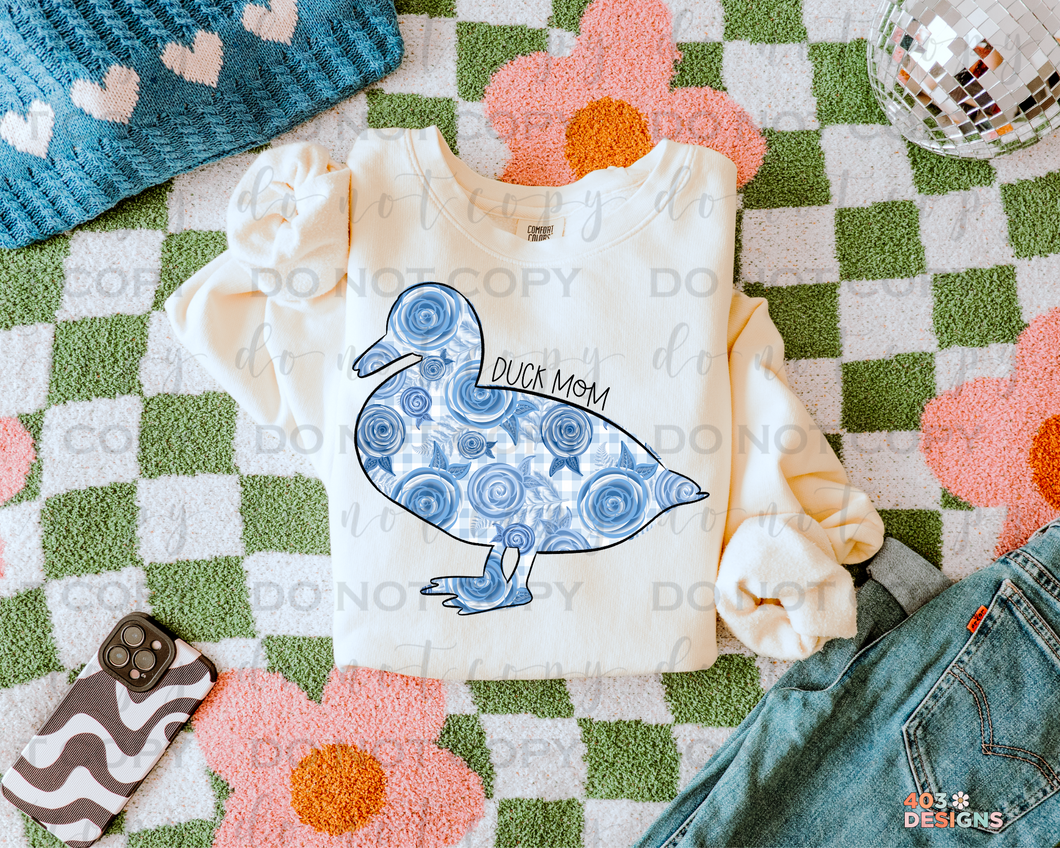 Duck Mom Floral DTF Transfer