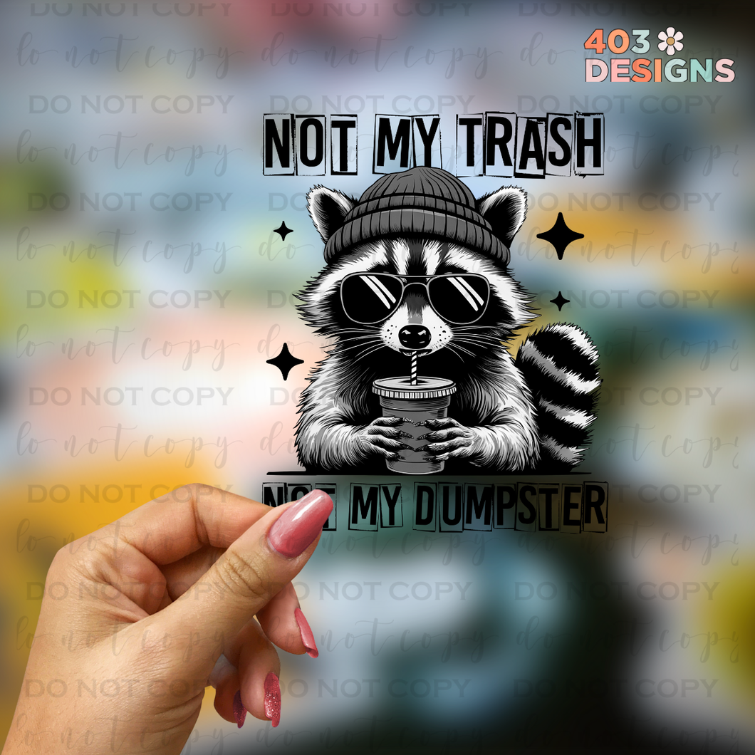 Dumpster Raccoon UV Sticker