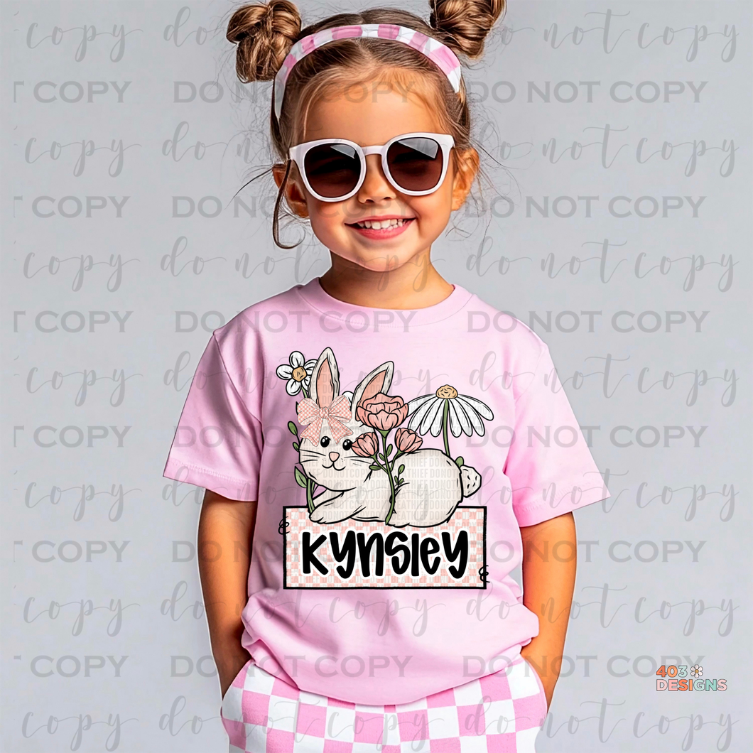 Easter Girl Name Plate Personalized DTF Transfer