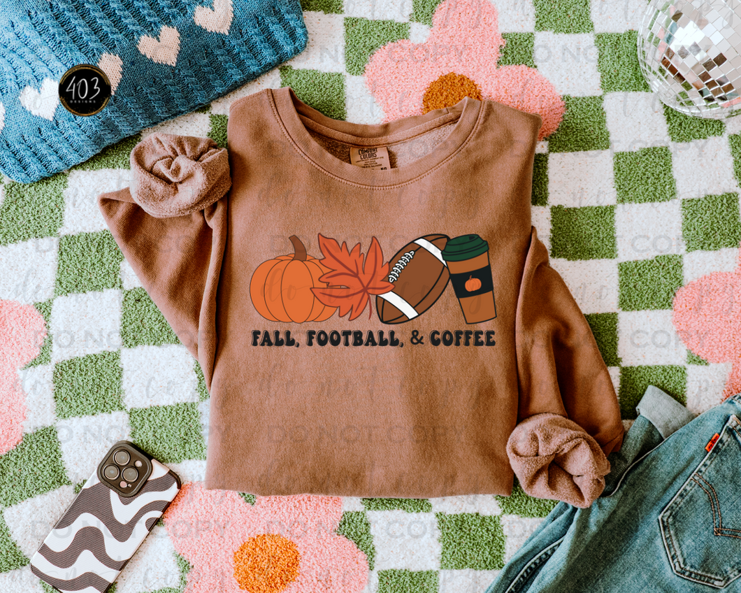 Fall Football & Coffee DTF Transfer