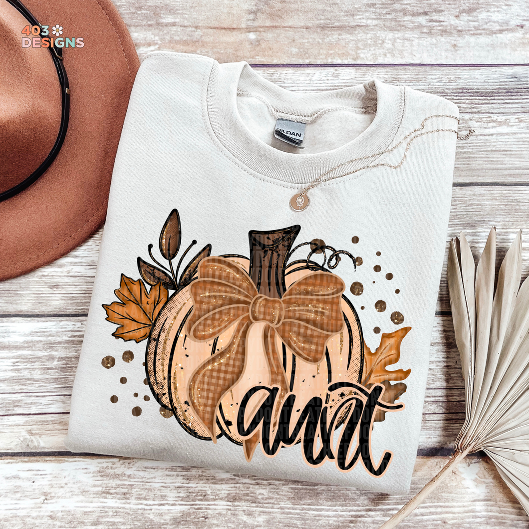 Fall Glitter Pumpkin Personalized DTF Transfer