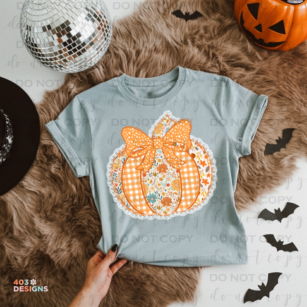 Fall Lace Pumpkin DTF Transfer