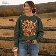 Load image into Gallery viewer, Fall Sunflower Highland DTF Transfer
