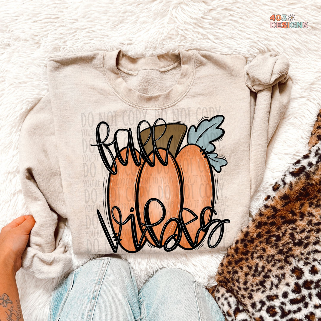 Fall Vibes Pumpkin DTF Transfer